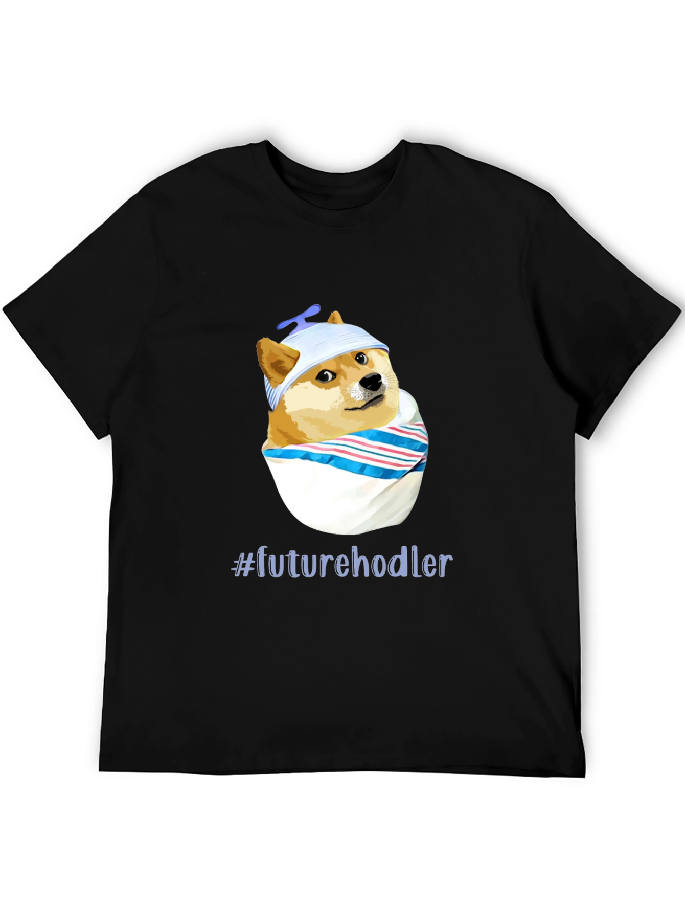 Future Hodler Doge T-Shirt - Black Cotton