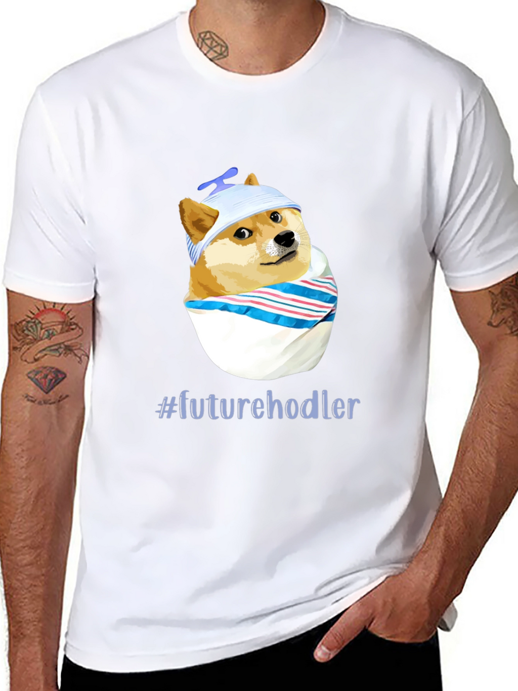 Future Hodler Doge T-Shirt - Black Cotton