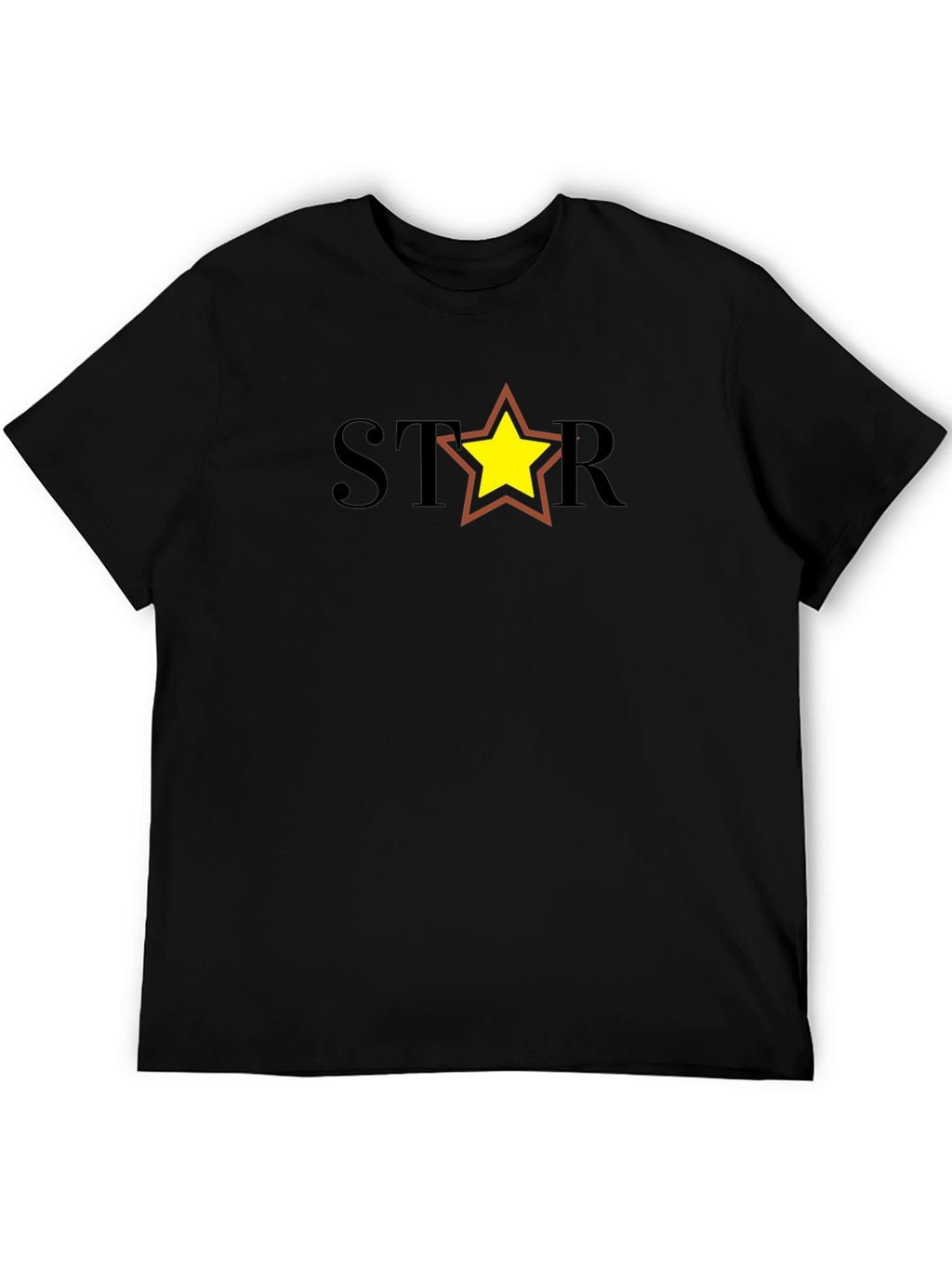 Star Graphic Tee - Black Cotton Blend Casual Shirt