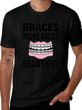 Braces Make Faces Beautiful Black T-Shirt