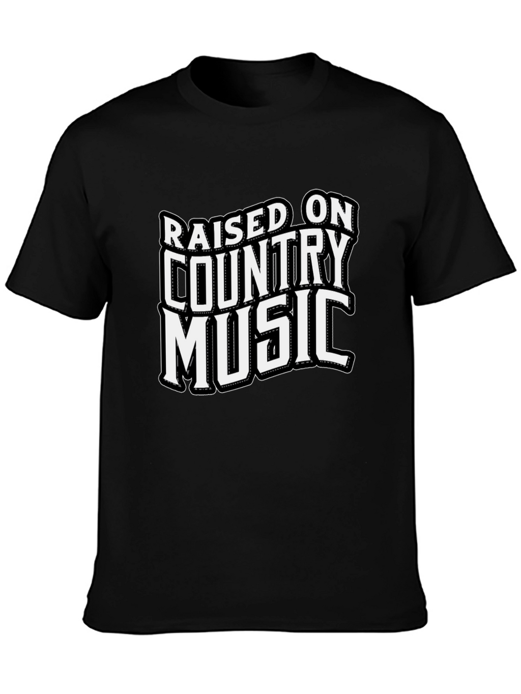 Raised on Country Music Black T-Shirt