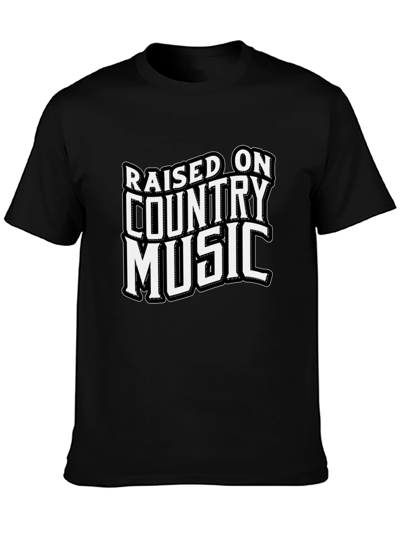 Raised on Country Music Black T-Shirt