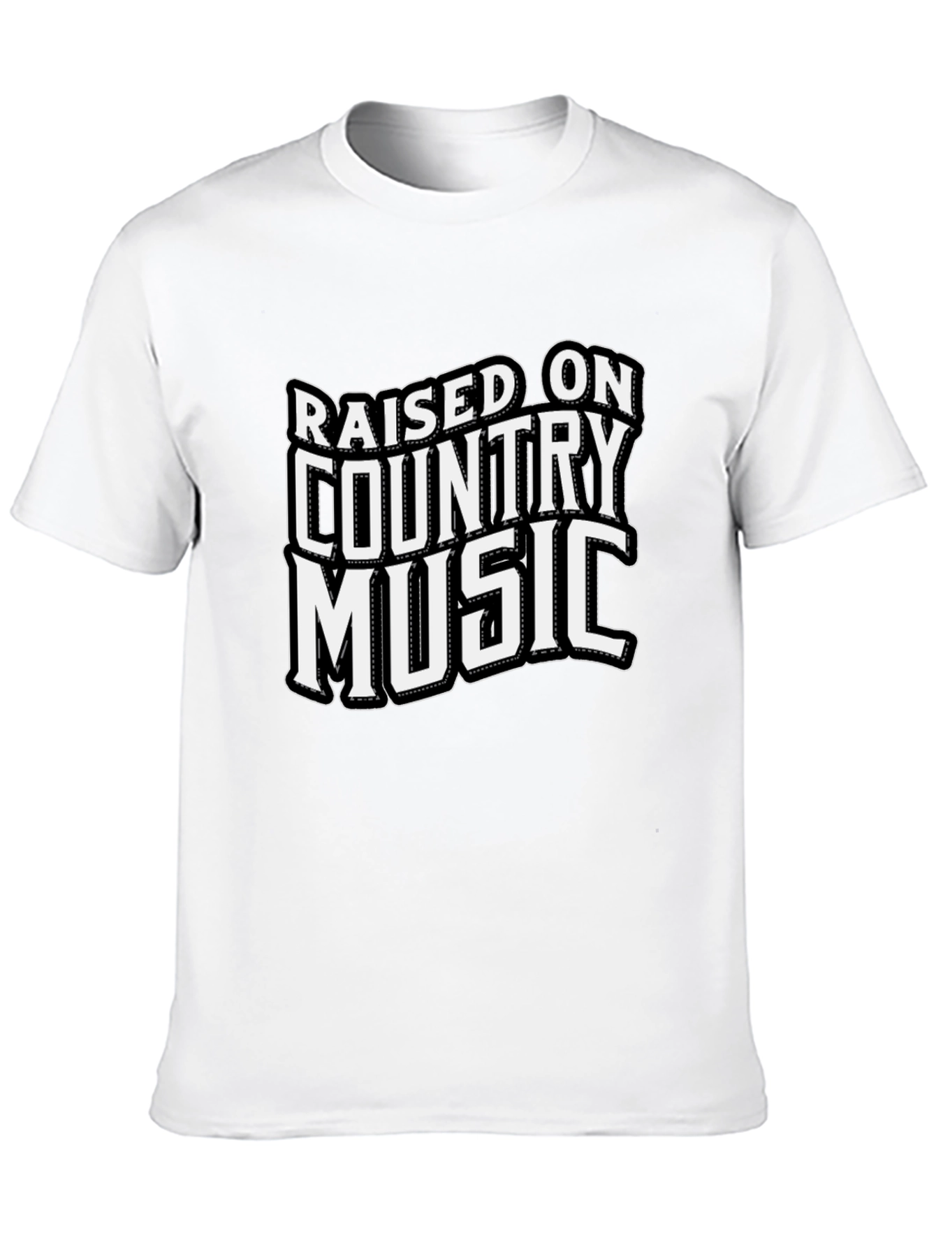 Raised on Country Music Black T-Shirt