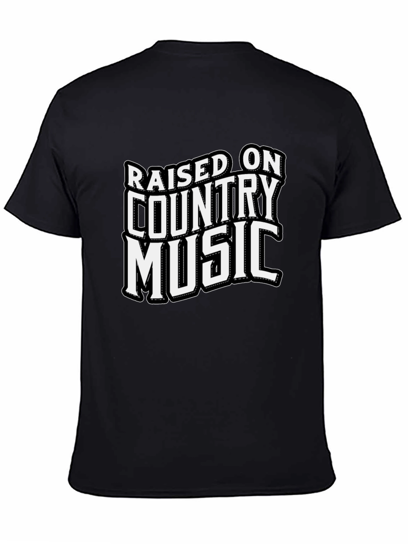 Raised on Country Music Black T-Shirt