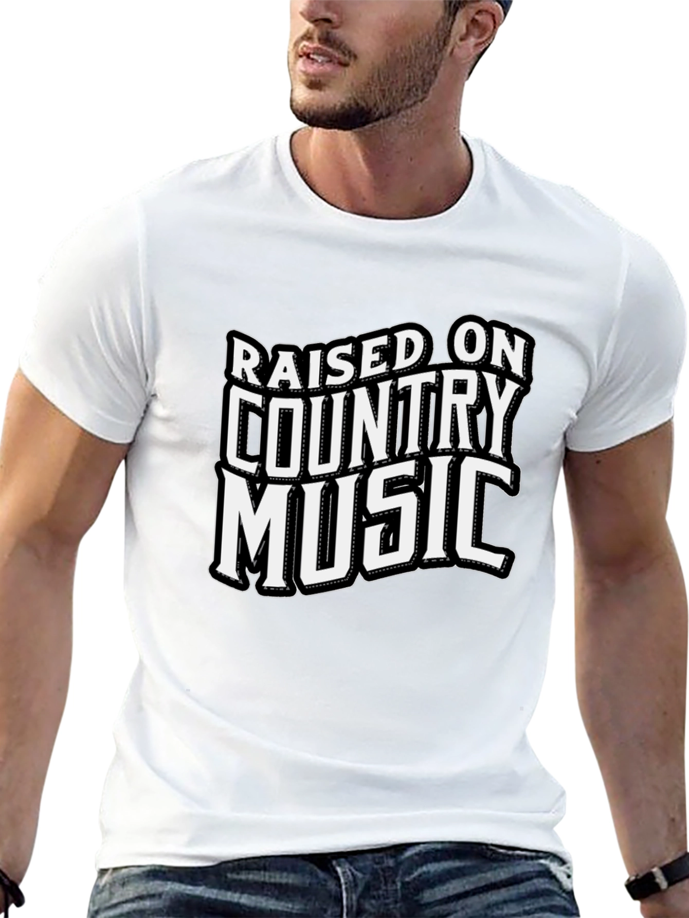 Raised on Country Music Black T-Shirt