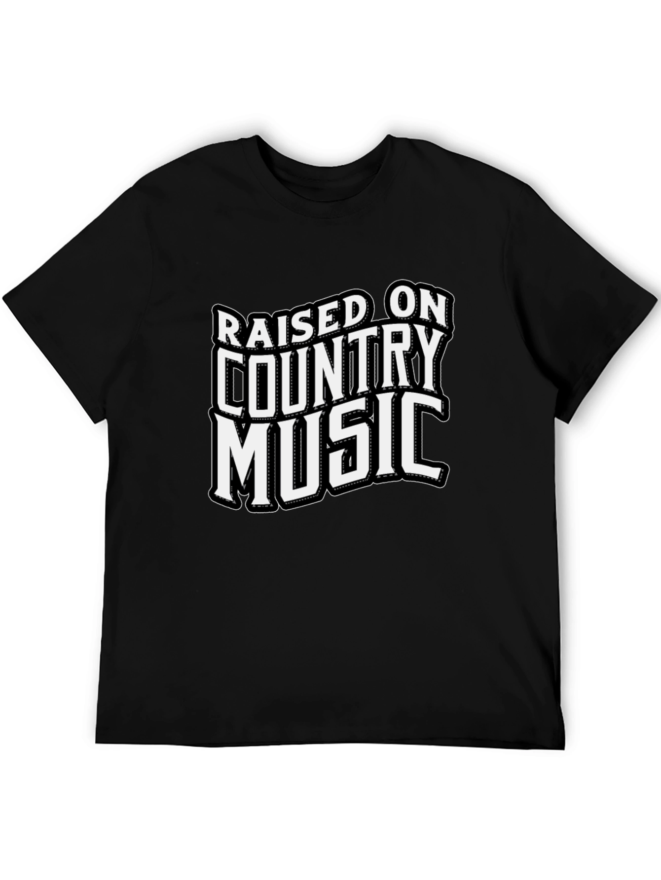 Raised on Country Music Black T-Shirt