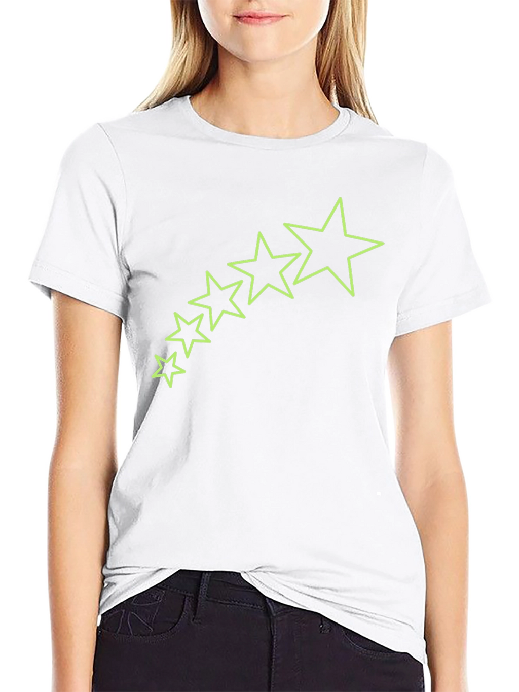 Mens Black T-Shirt with Star Graphics