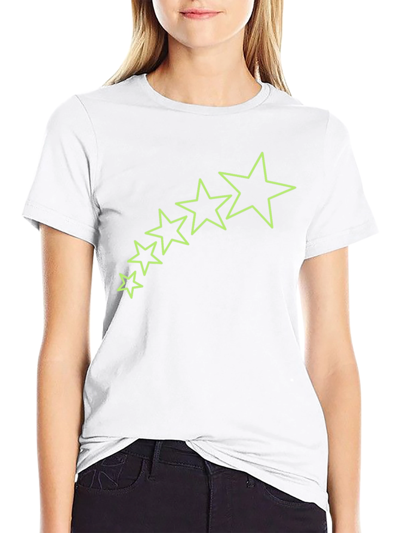 Mens Black T-Shirt with Star Graphics