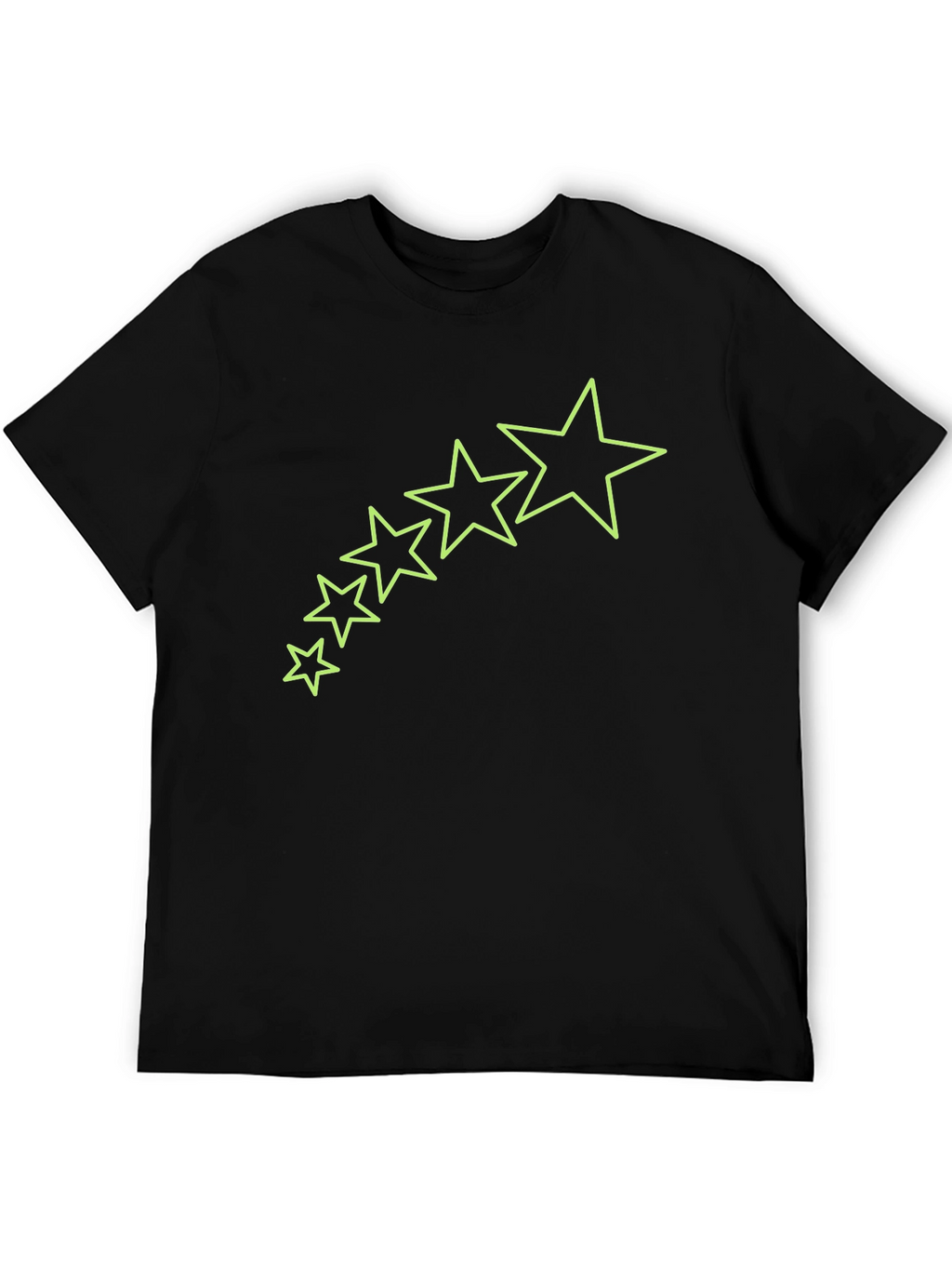 Mens Black T-Shirt with Star Graphics