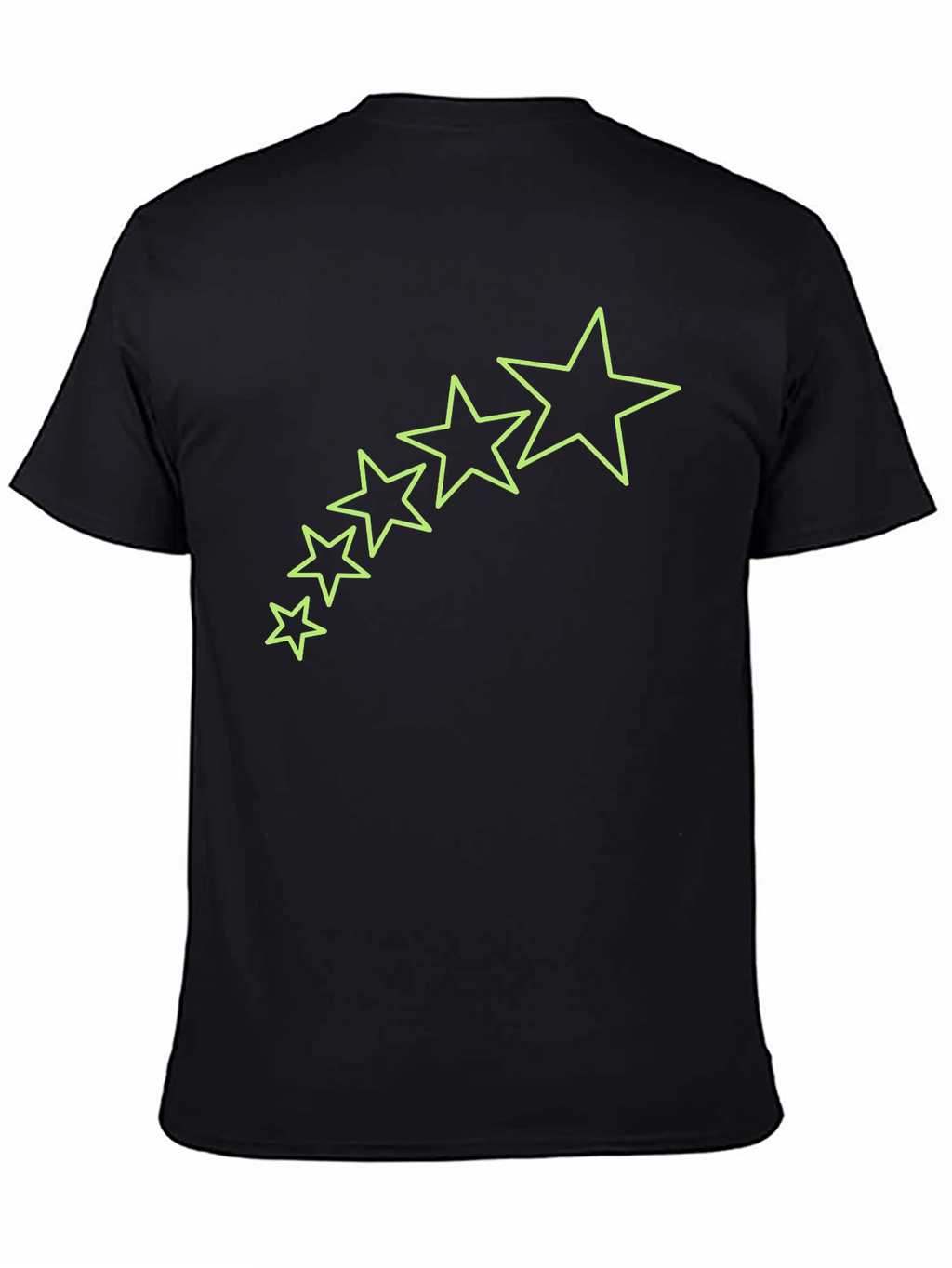Mens Black T-Shirt with Star Graphics