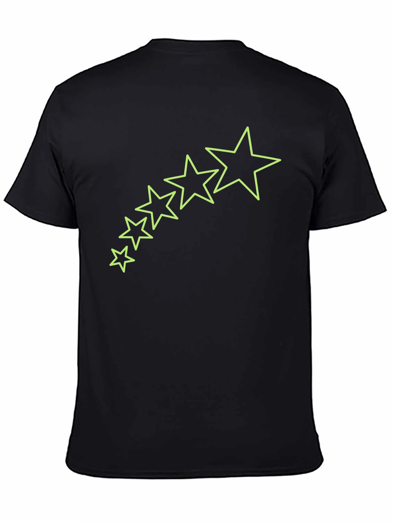Mens Black T-Shirt with Star Graphics
