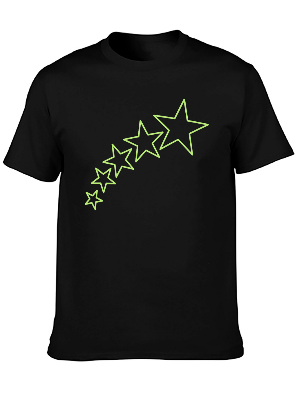 Mens Black T-Shirt with Star Graphics