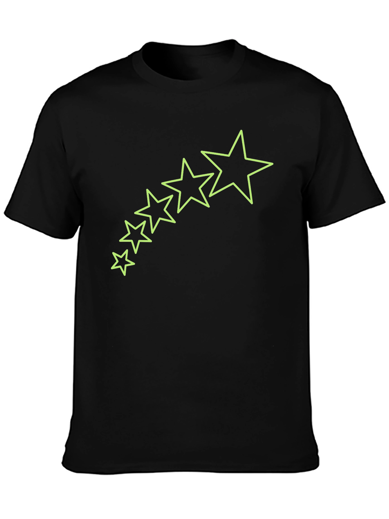 Mens Black T-Shirt with Star Graphics