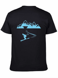 Ski Mountain Graphic Tee - Cool Black Shirt