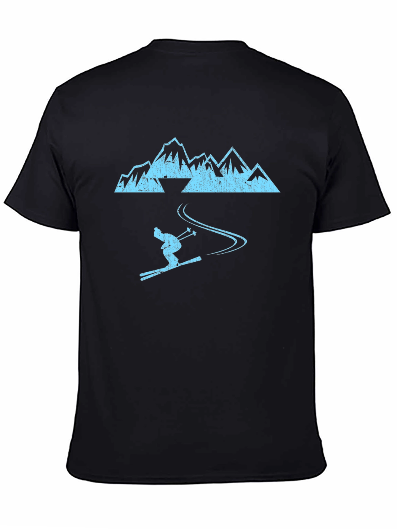 Ski Mountain Graphic Tee - Cool Black Shirt