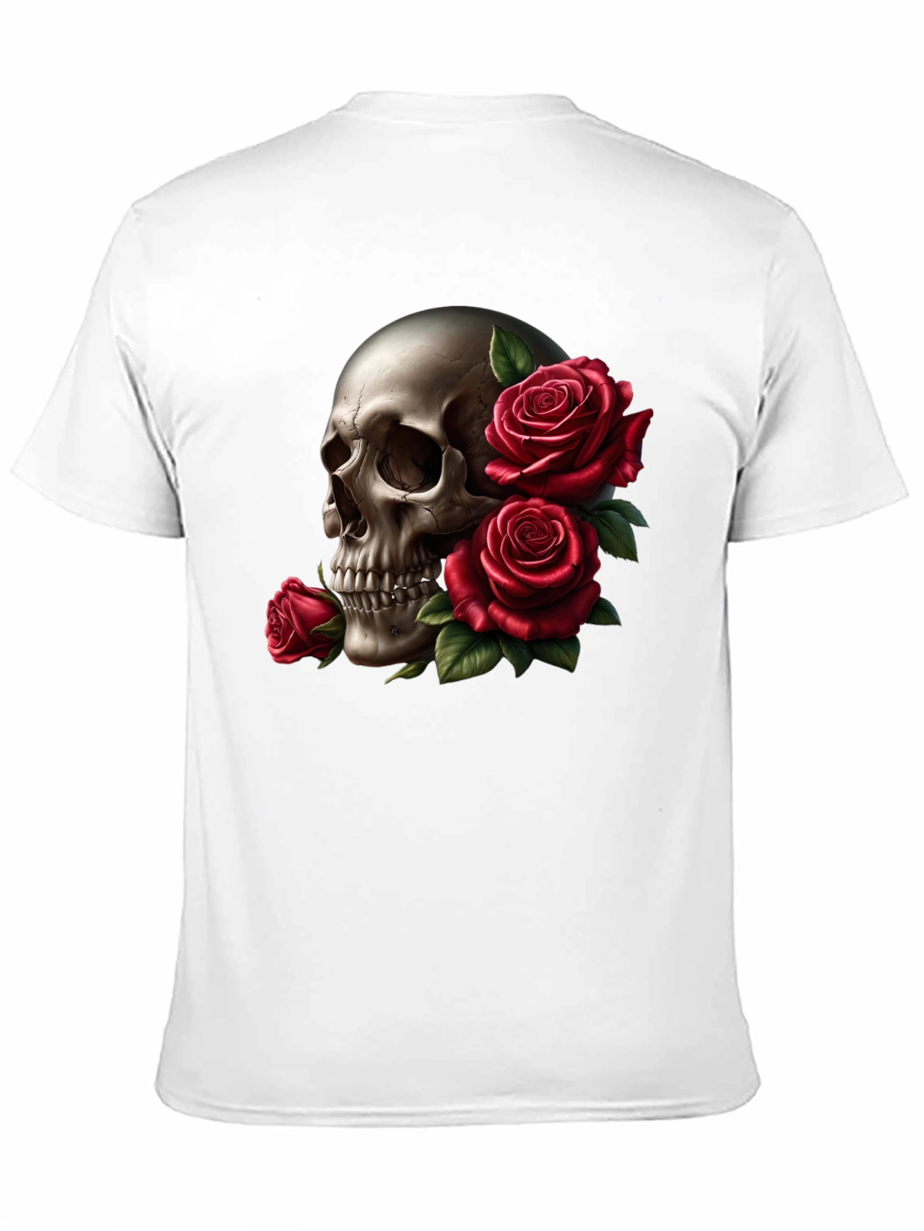 Skull and Roses Graphic Tee - Black