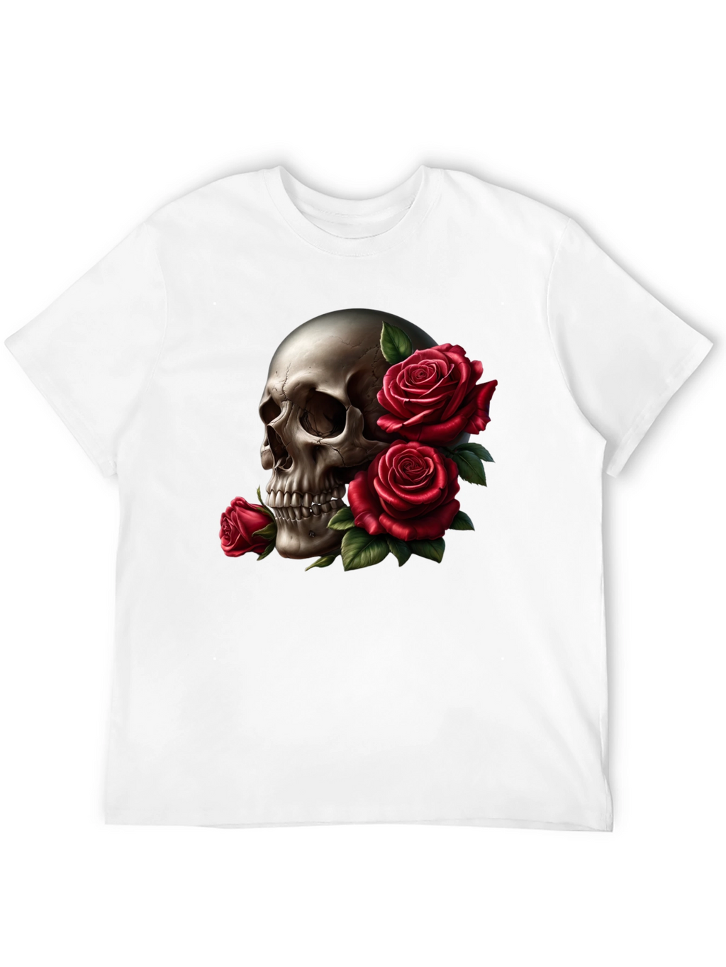 Skull and Roses Graphic Tee - Black