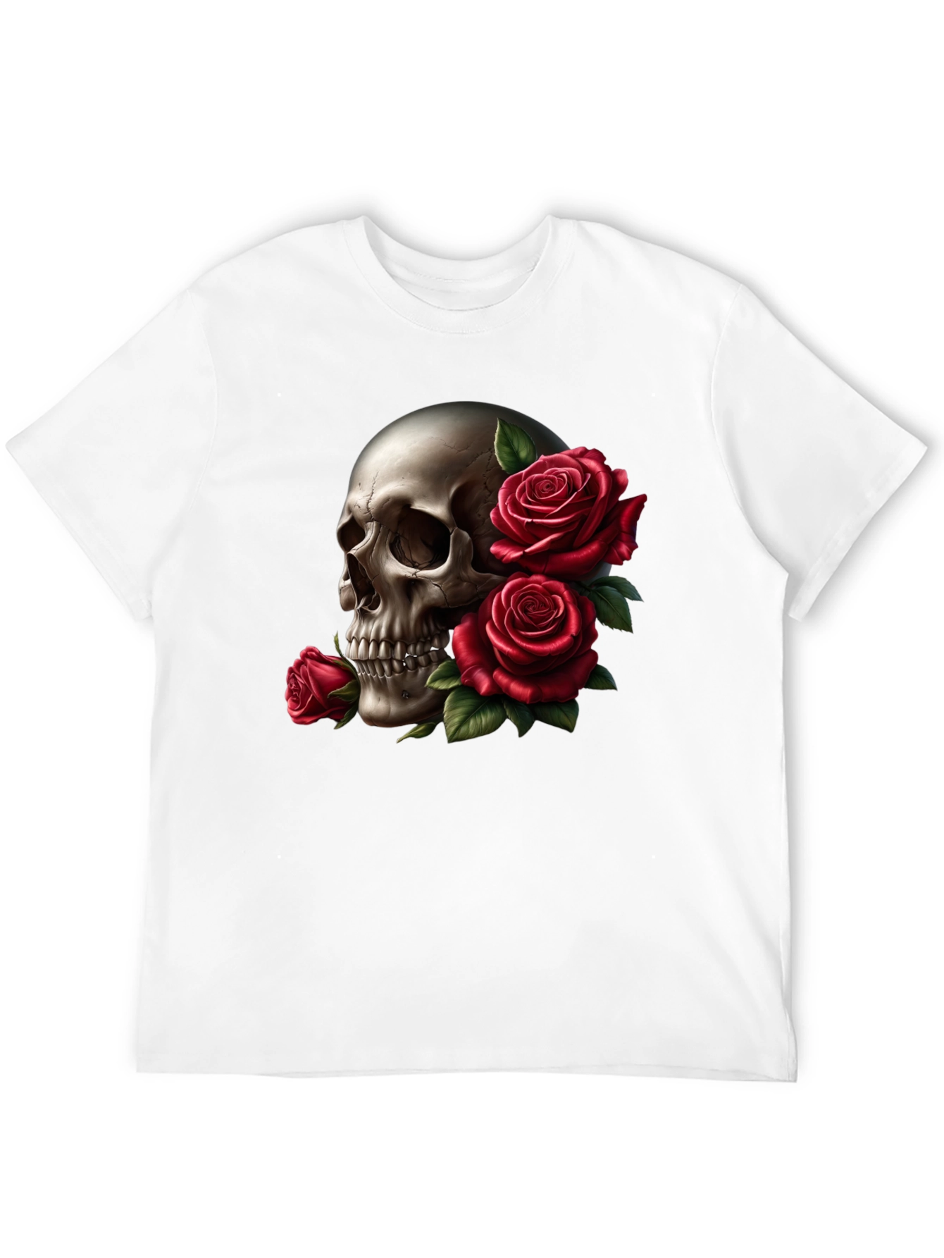 Skull and Roses Graphic Tee - Black