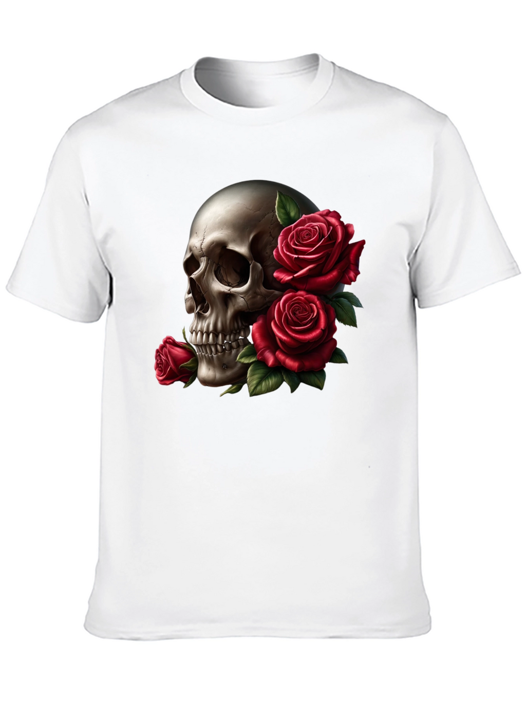 Skull and Roses Graphic Tee - Black