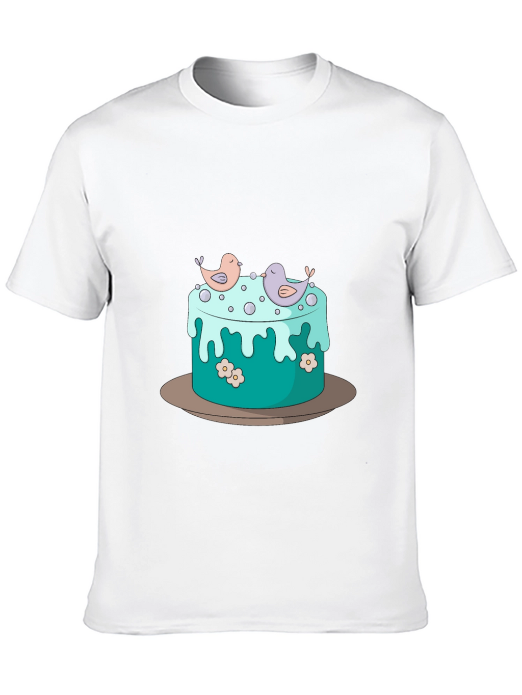 Cake and Birds Graphic T-Shirt - Unisex Style