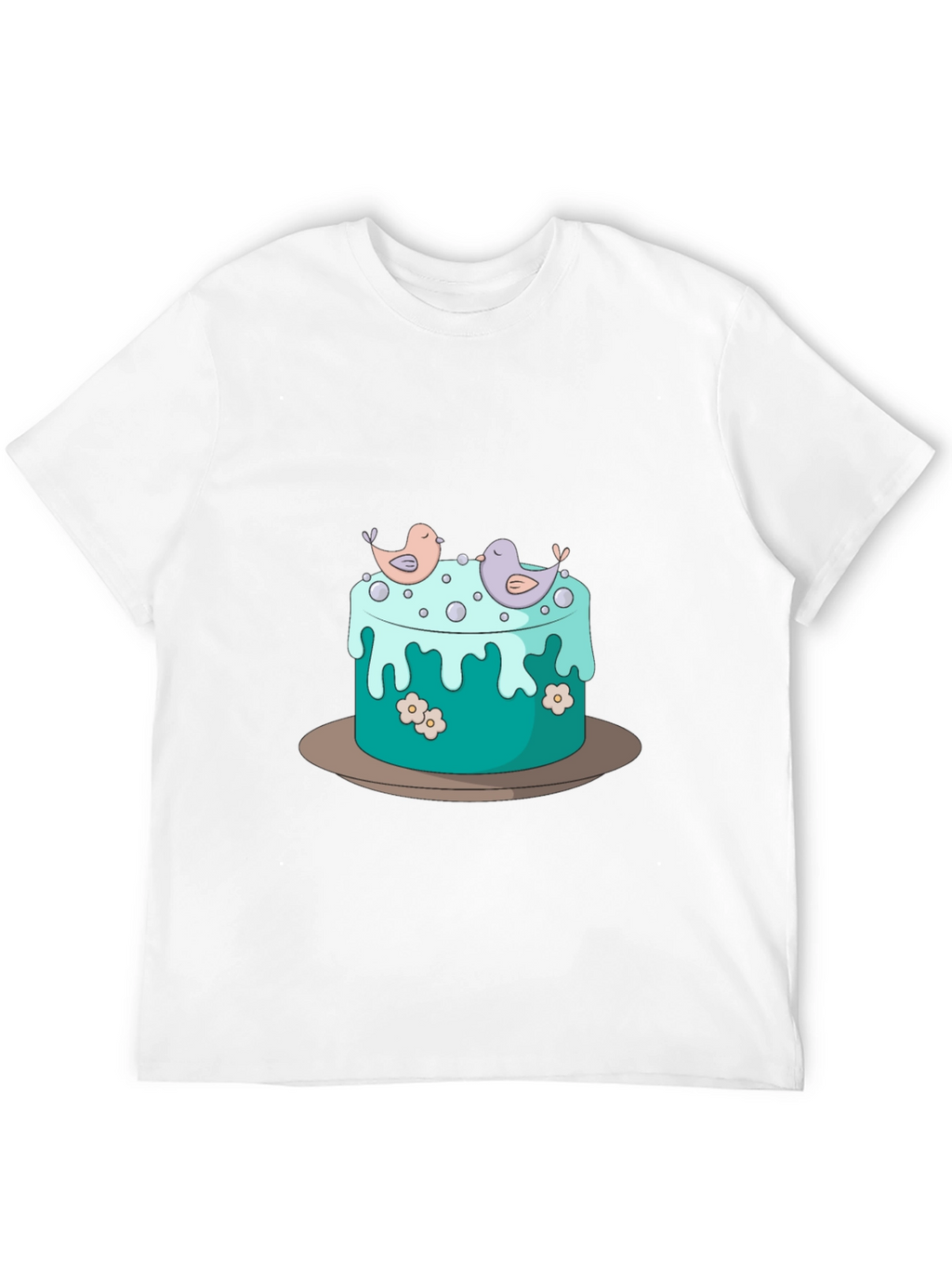 Cake and Birds Graphic T-Shirt - Unisex Style