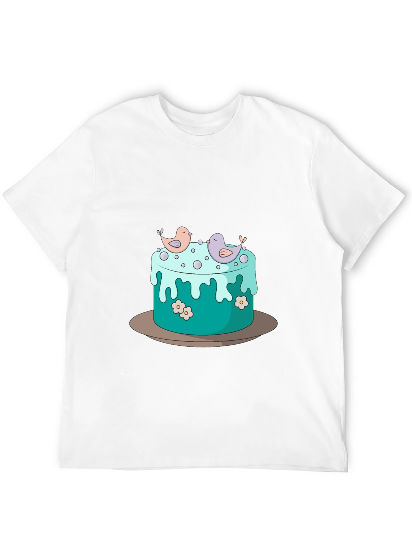 Cake and Birds Graphic T-Shirt - Unisex Style
