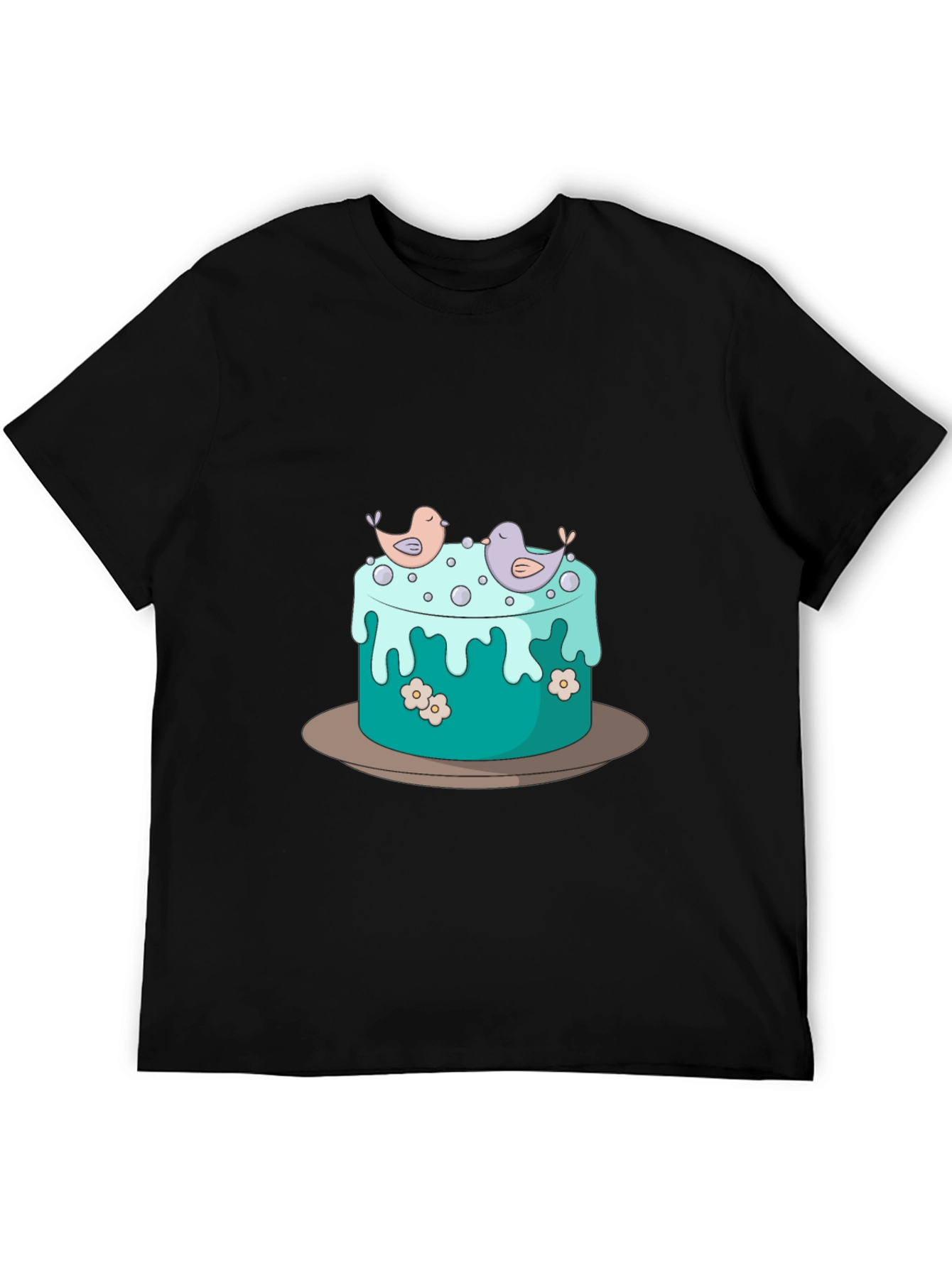 Cake and Birds Graphic T-Shirt - Unisex Style
