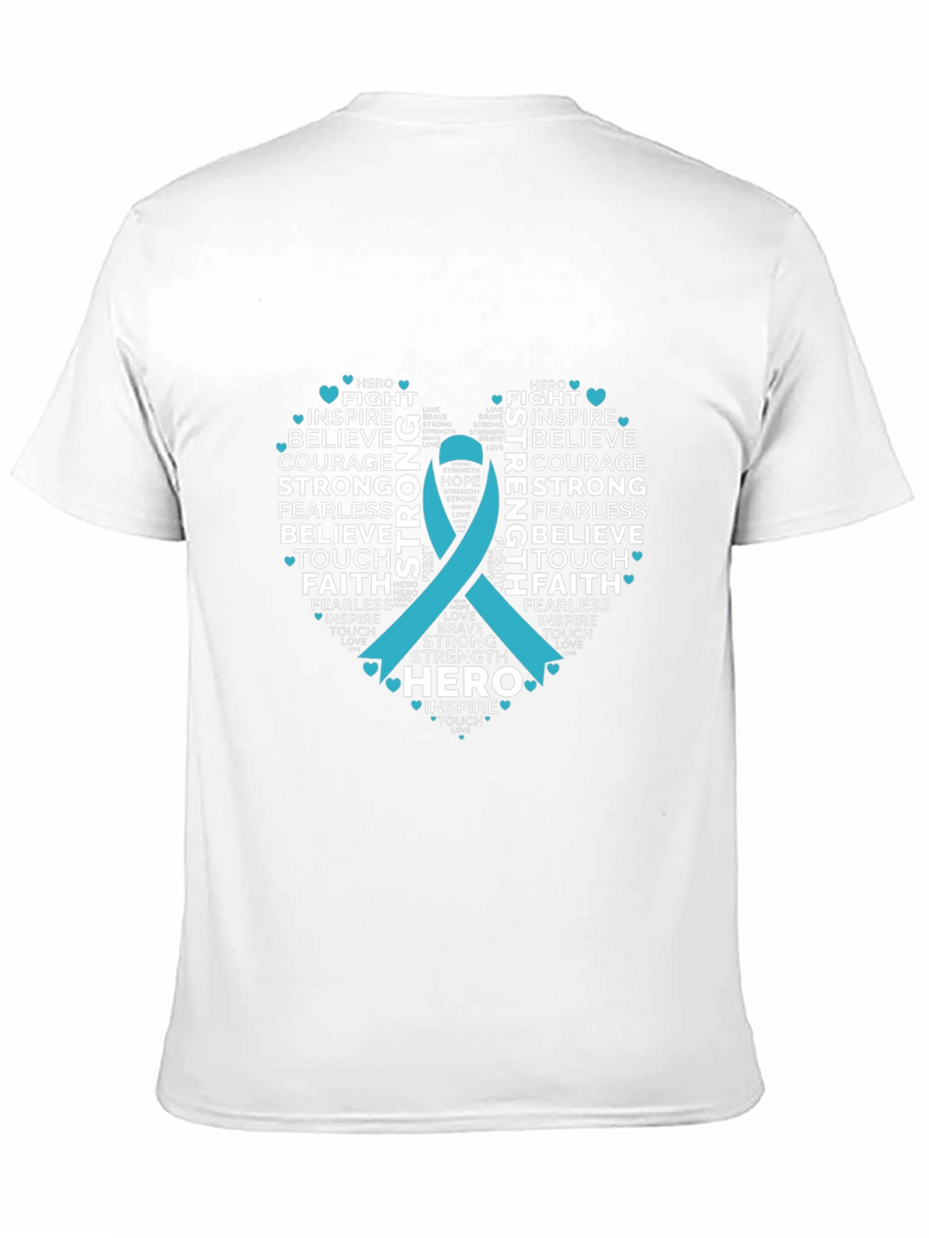 Inspirational Teal Ribbon Heart T-Shirt