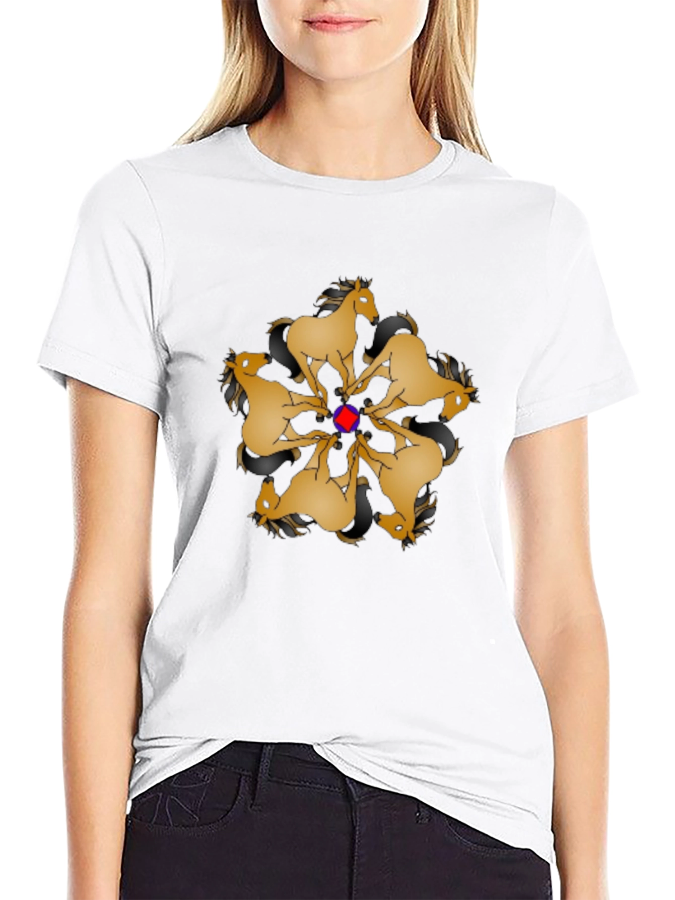 Geometric Horse Mandala Graphic Tee