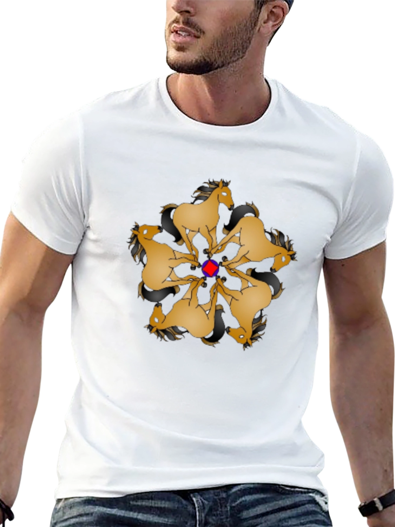 Geometric Horse Mandala Graphic Tee