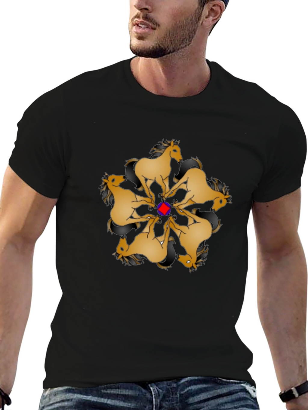 Geometric Horse Mandala Graphic Tee