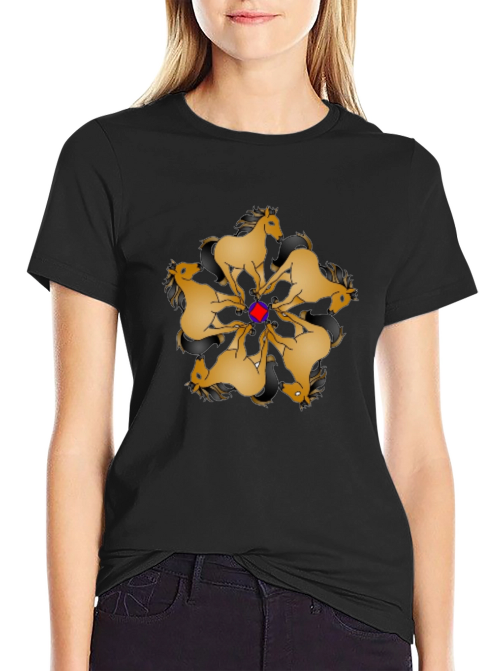 Geometric Horse Mandala Graphic Tee
