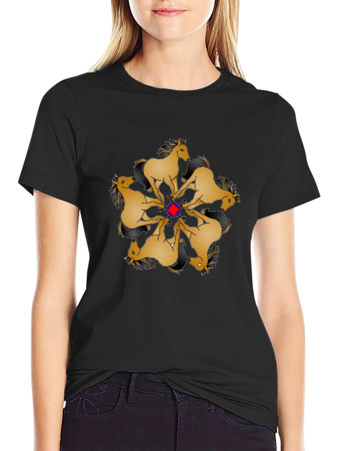 Geometric Horse Mandala Graphic Tee