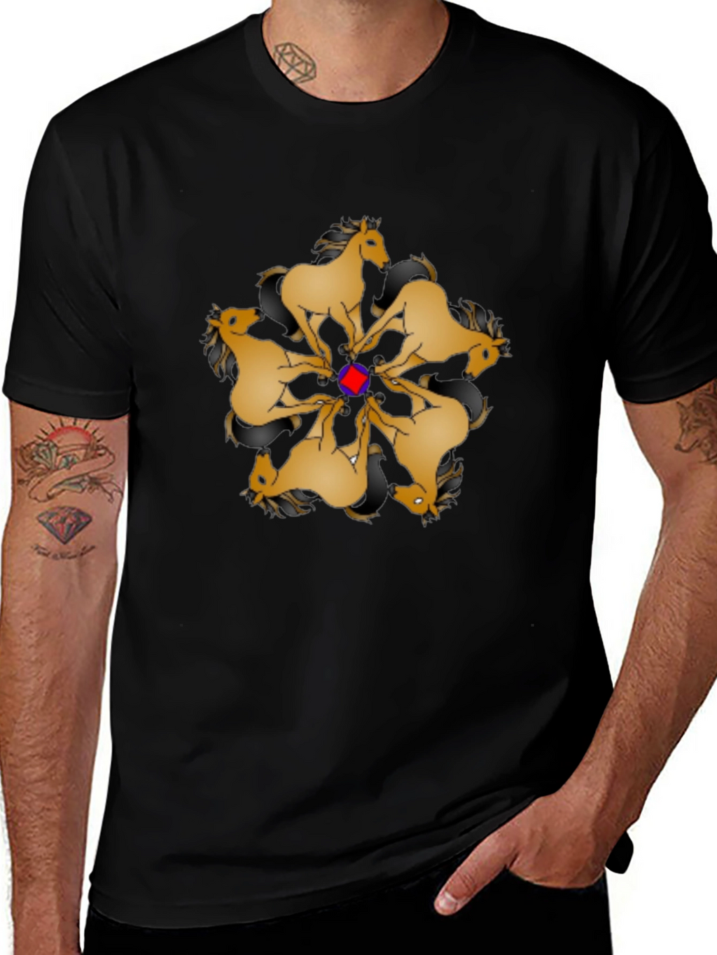 Geometric Horse Mandala Graphic Tee