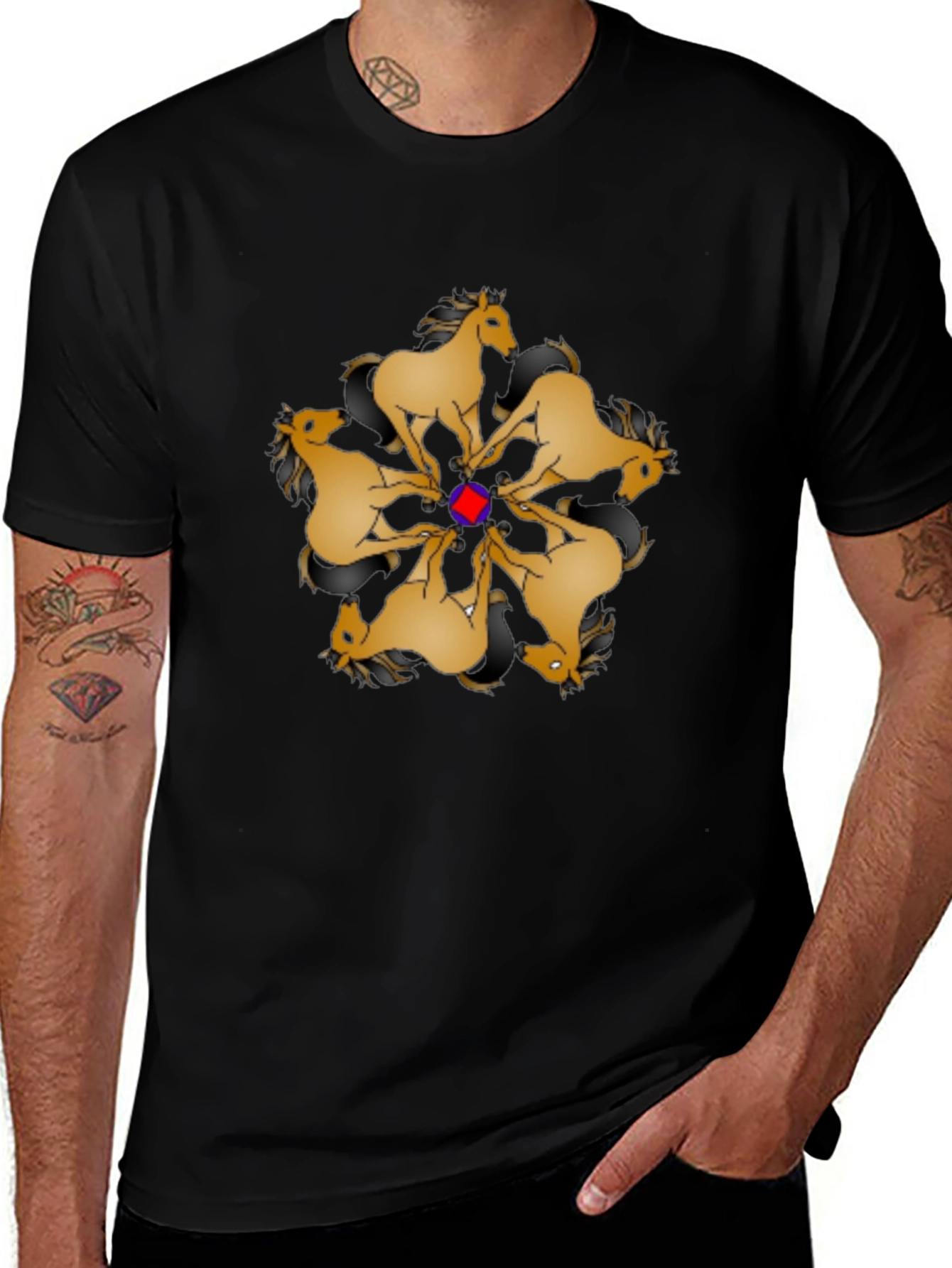 Geometric Horse Mandala Graphic Tee