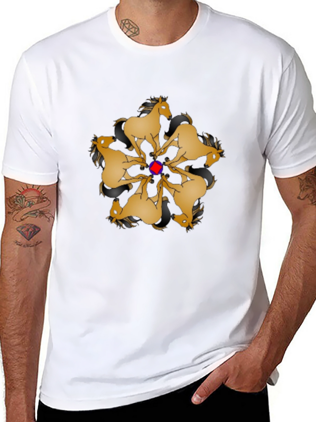 Geometric Horse Mandala Graphic Tee
