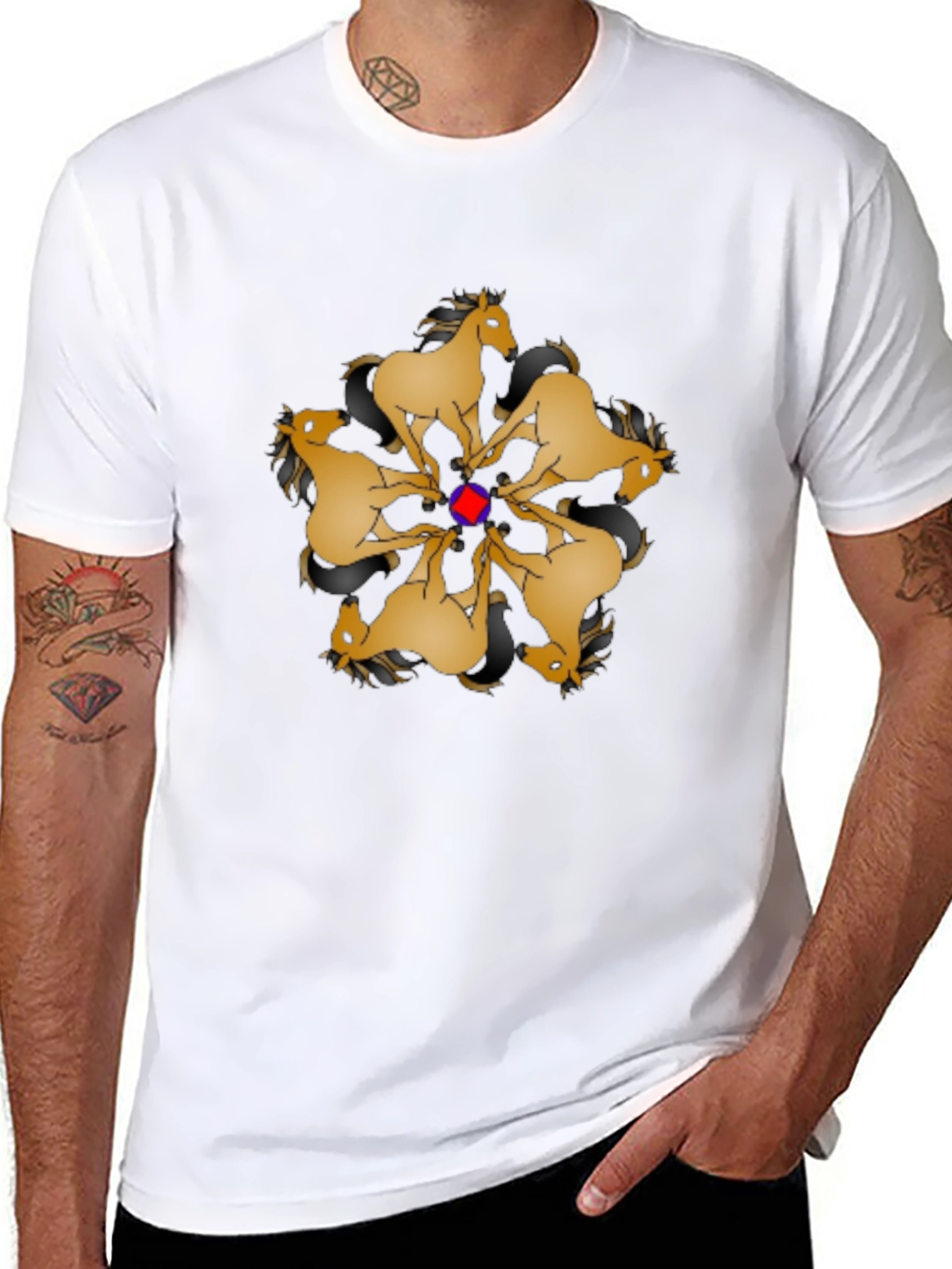 Geometric Horse Mandala Graphic Tee