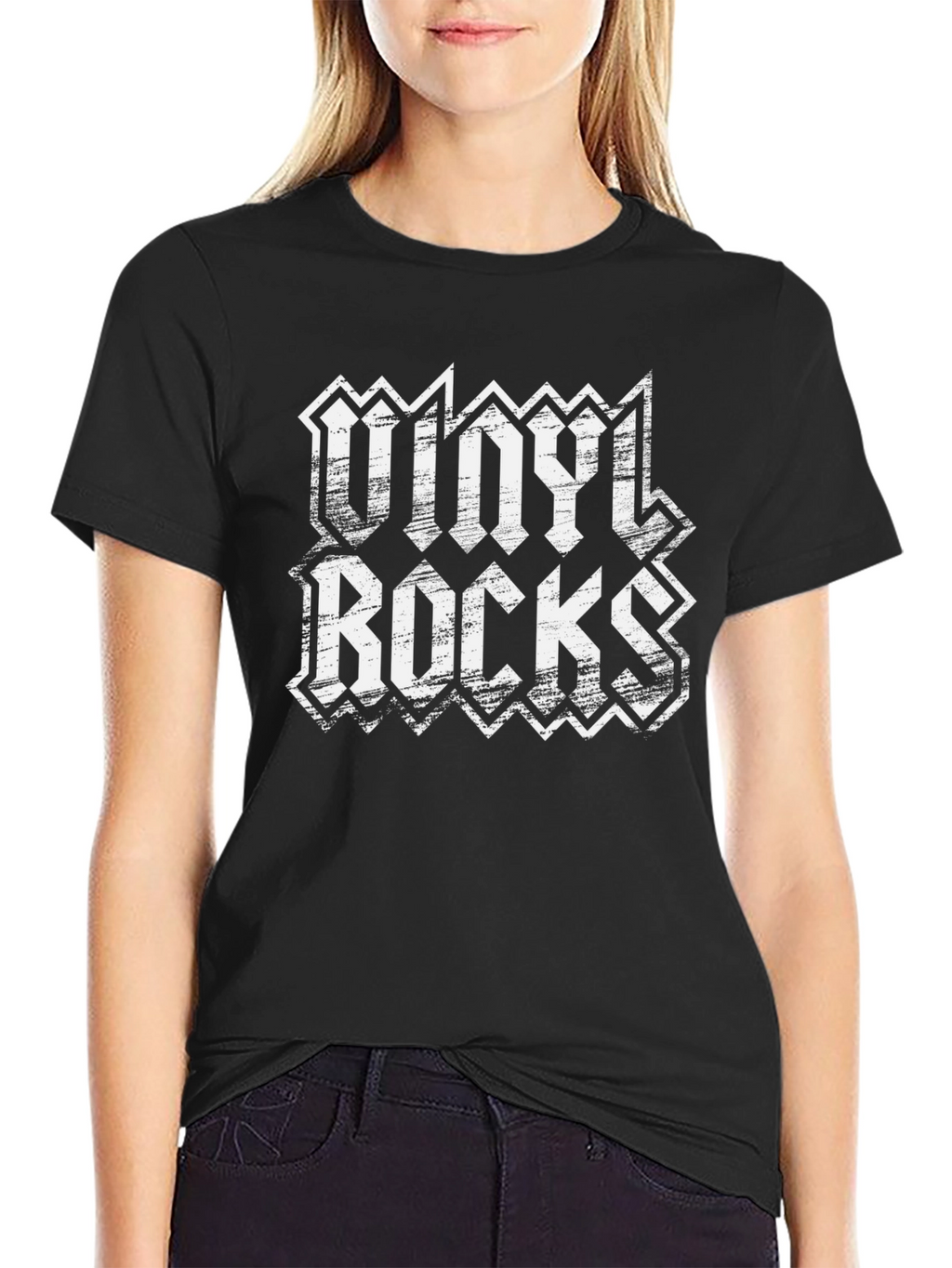 Vinyl Rocks Black Graphic Tee