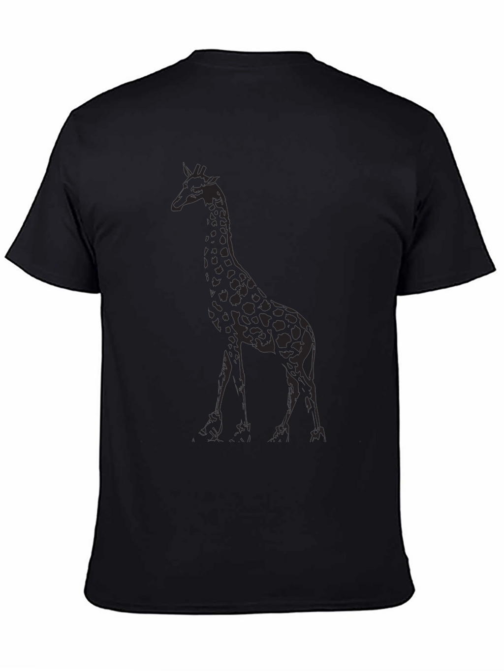 Giraffe Print Black T-Shirt
