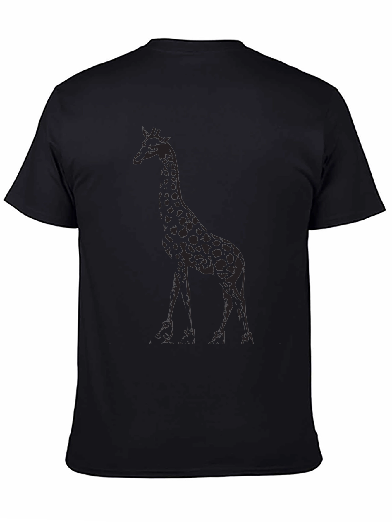 Giraffe Print Black T-Shirt