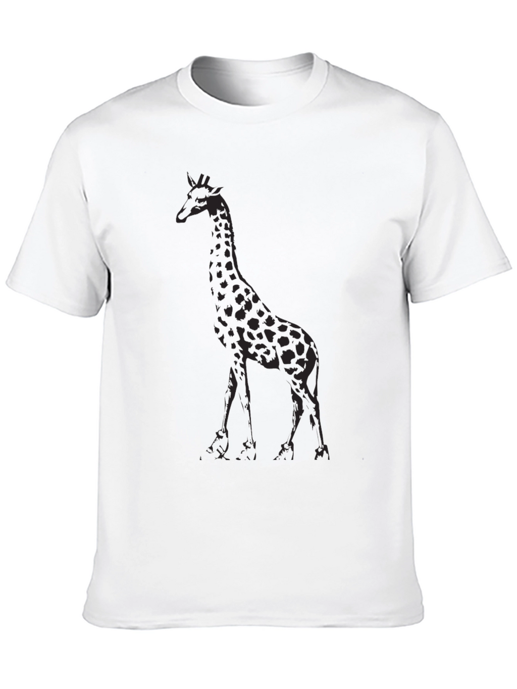 Giraffe Print Black T-Shirt