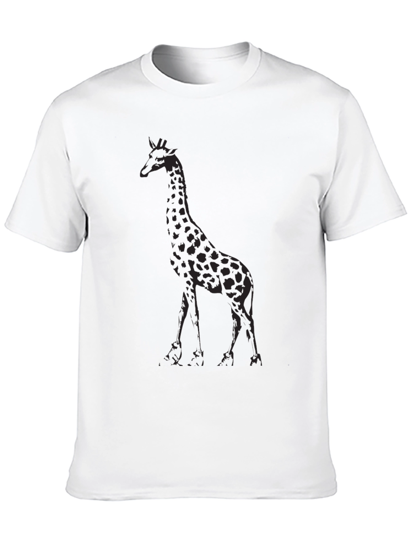 Giraffe Print Black T-Shirt