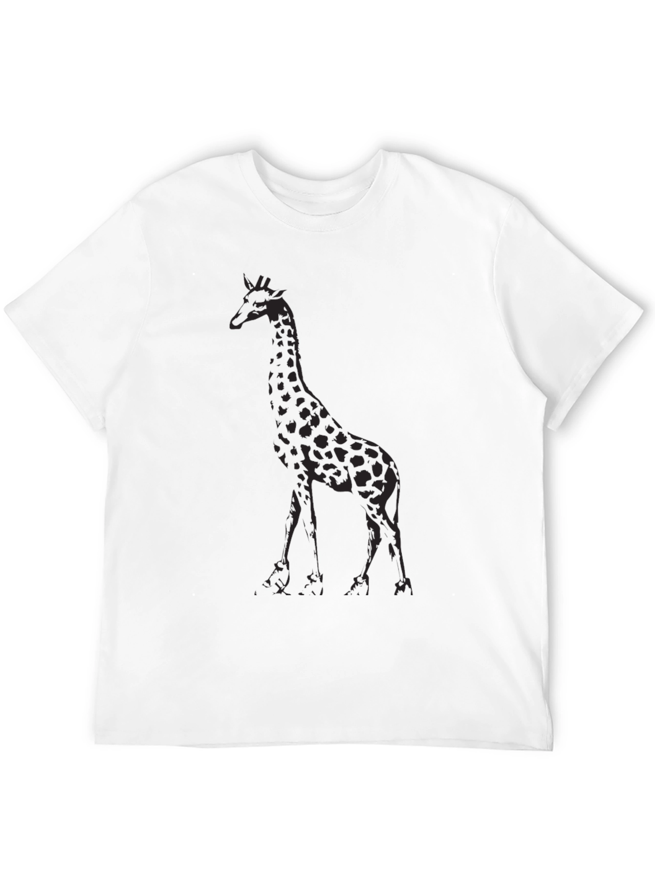 Giraffe Print Black T-Shirt
