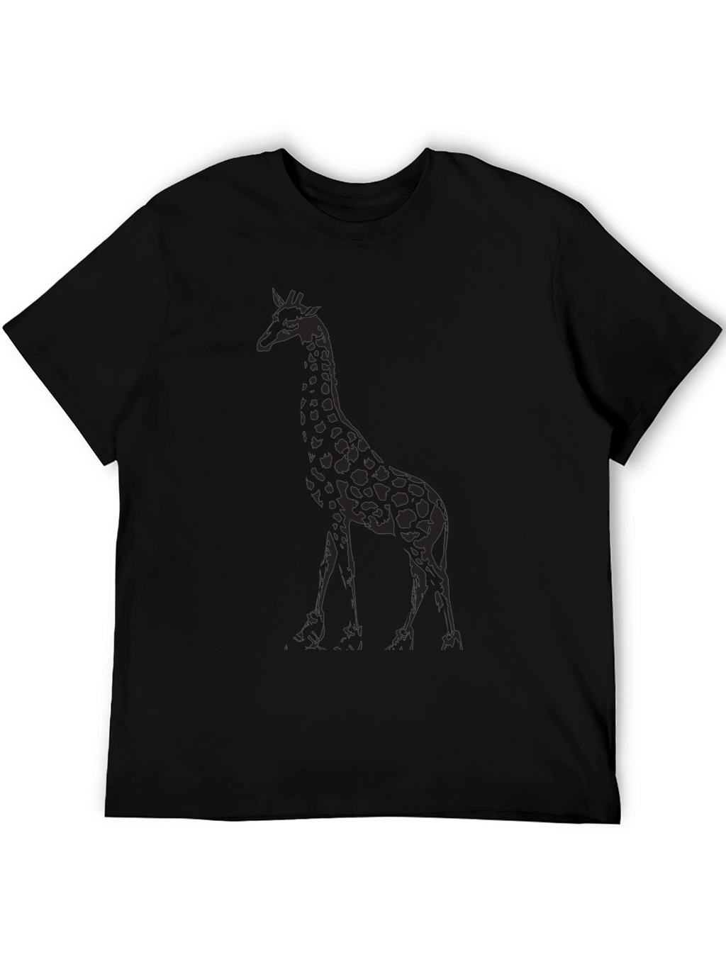 Giraffe Print Black T-Shirt
