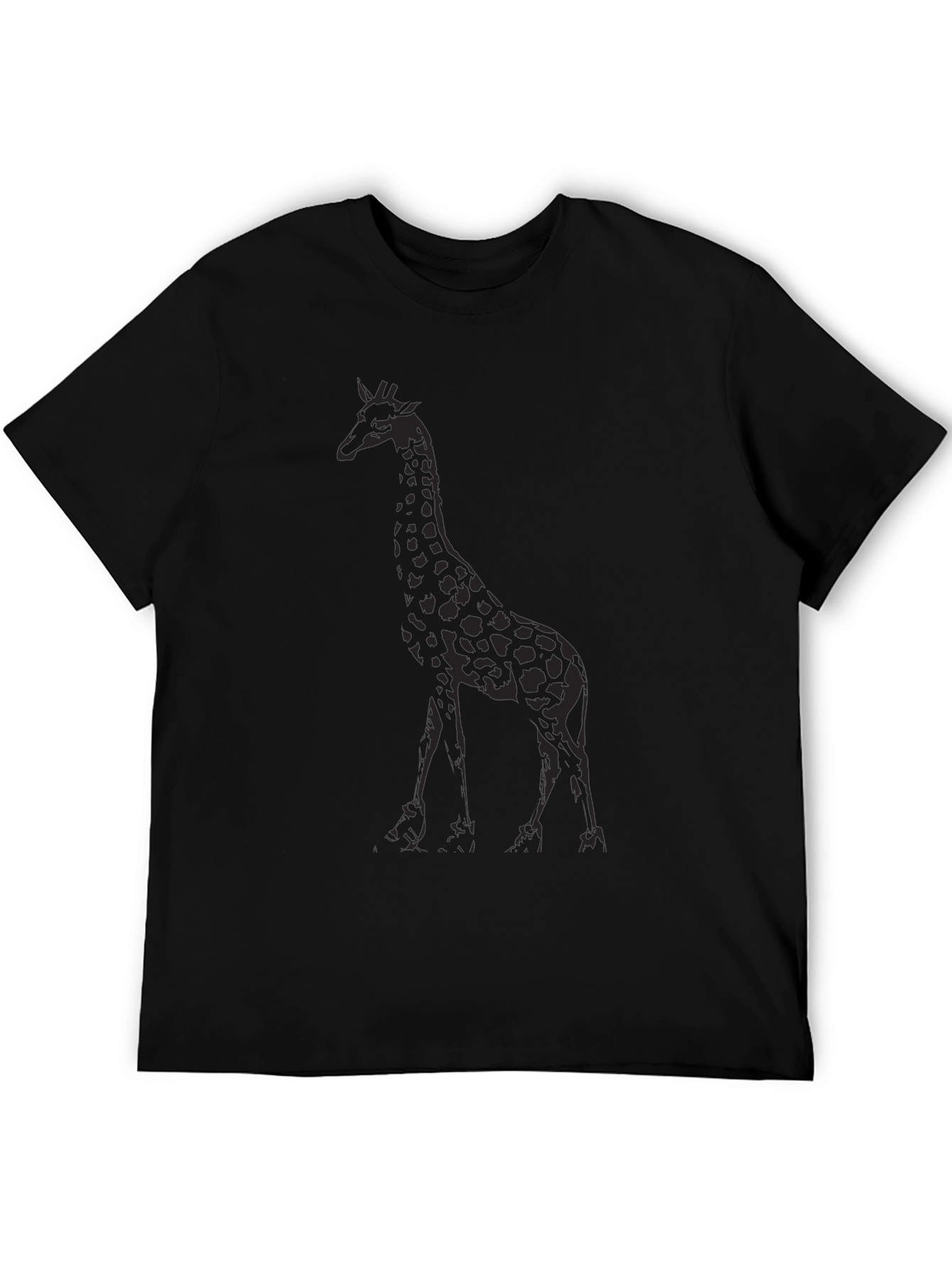 Giraffe Print Black T-Shirt