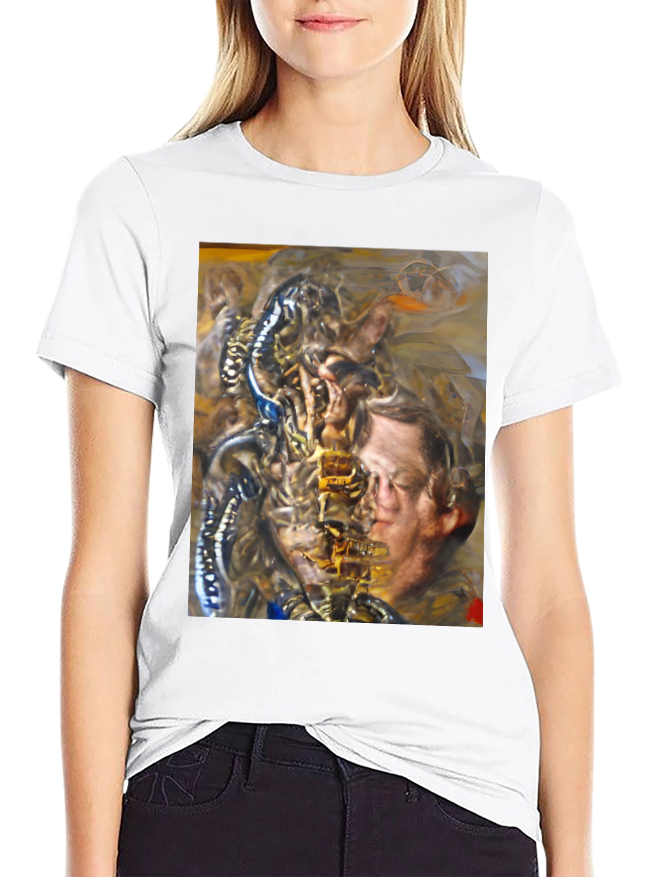 Surreal Graphic Print Black T-Shirt