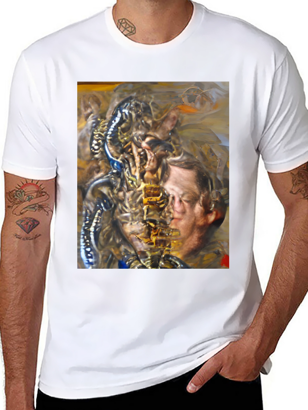 Surreal Graphic Print Black T-Shirt