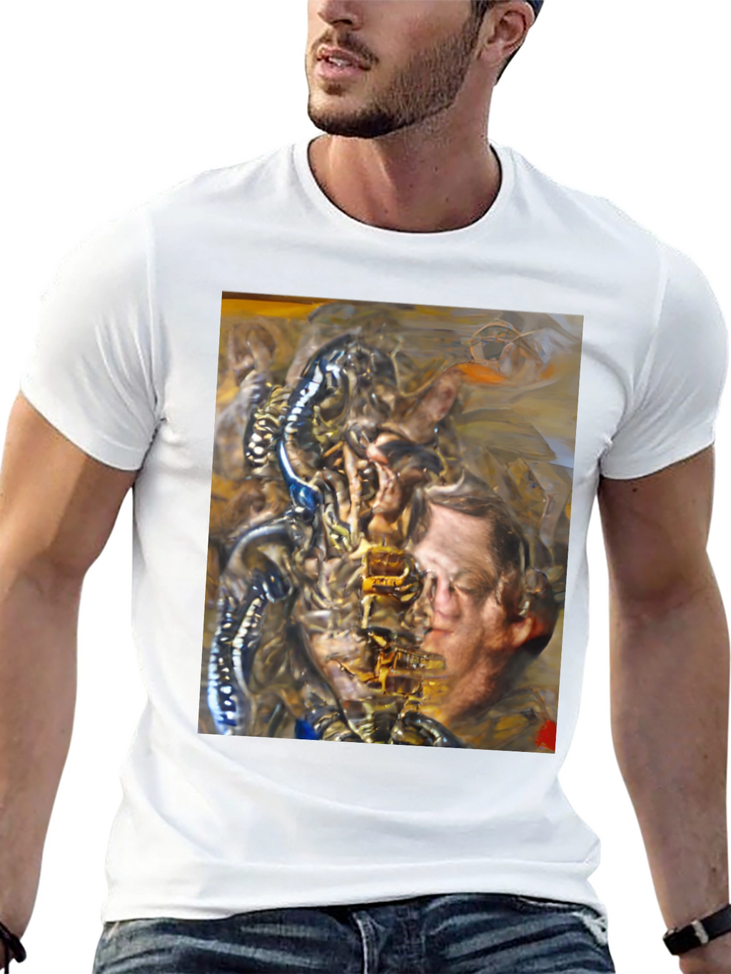 Surreal Graphic Print Black T-Shirt