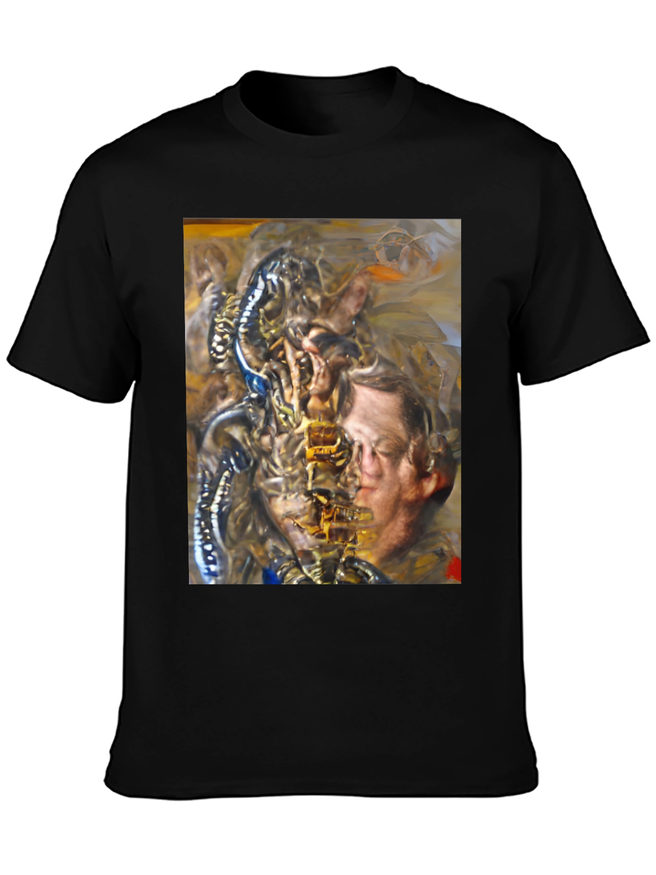 Surreal Graphic Print Black T-Shirt