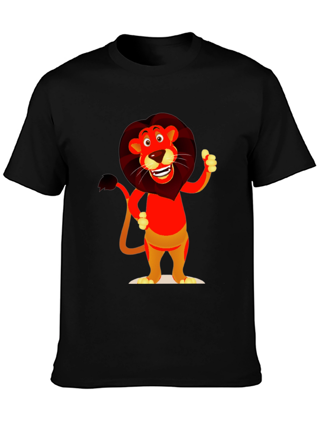 Cartoon Lion Graphic T-Shirt - Soft Cotton Blend